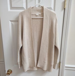 Cable knit open cardigan long line women's M
